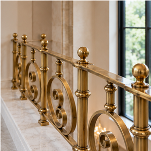 Barandilla Esférica con Remate Decorativo en Acabado Bronce Dorado para Hoteles de Lujo, Villas y Grandes Escaleras - Product Image 3