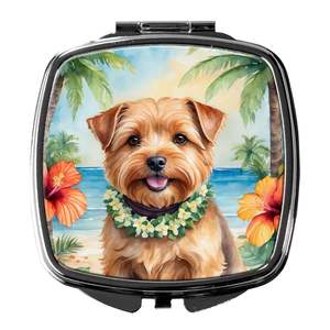 Norfolk Terrier Luau Compact Travel Makeup <b>Mirror</b> Portable Folding <b>Handheld</b> Design Gift for Women and Girls - Product Image 1