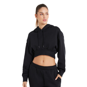 Sudaderas Cortas con Logotipo Personalizado para Mujer, Venta al por Mayor, OEM, Sudadera Corta de Forro Polar Grueso, Precio de Fábrica, Sudadera Corta con Estampado Personalizado para Mujer - Product Image 1