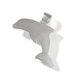 Colgante de moissanita con forma de delfín, chapado en plata, microincrustaciones, dije de animal, joyería estilo Iced Out para fiesta, Hip Hop, Full Bling, azul, diseño de dibujos animados - Product Image 3