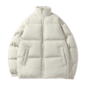 High Quality Unisex Long Letter <b>Pattern</b> Stand Collar Waterproof <b>Quilted</b> Bomber <b>Jacket</b> for Winter - Product Image 1