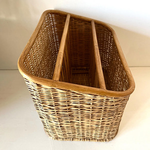 Panier pour magazines, organiseur de bureau, paniers à magazines en rotin faits à la main avec compartiments - Product Image 3