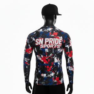 Custom Unisex Long Sleeve Eco-Friendly Spandex/Polyester 240g MMA Rash Guard Breathable Sublimation Printed OEM Service - Product Image 3