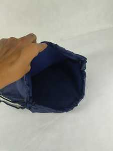 Sac à dos à cordon de serrage en polyester bleu marine, cordons d'épaule réglables, léger, grande capacité, sac de sport, sac d'école - Product Image 2
