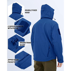 Veste softshell légère pour homme, résistante au vent, vêtements d'extérieur avec tissu extensible confortable pour la randonnée, le camping et les voyages - Product Image 5