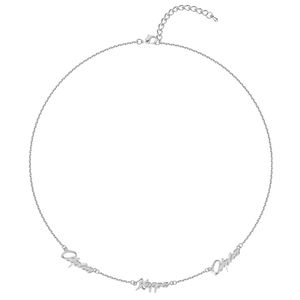 Collier chaîne avec pendentif en argent et motif lettre délicat, chaîne à maillons réglable, bijou élégant pour femme, à porter au quotidien - Product Image 1