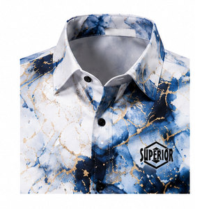 Camisa de Hombre con Botones y Estampado Moderno, Tela Ligera y Suave, Diseño Gráfico Elegante, Perfecta para Ocasiones Casuales y Fines de Semana - Product Image 3