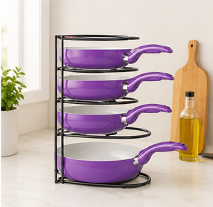 5 Tier Pot and <b>Pan</b> Organizer Rack for Kitchen Cabinet Metal Cookware Stand High Quality Metal Kitchen Storage Rack - Product Image 4