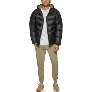 Womens Hooded Quilted Winter Coat With Front Zipper And Puffer Design Details - Product Image 5