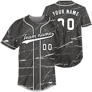 Maillot de baseball personnalisé en polyester de haute qualité, avec nom d'équipe, grande taille, manches courtes, respirant, séchage rapide, vêtement de sport imprimé - Product Image 5