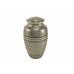 Handcrafted Metal Cremation Keepsake Urn For Human <b>Pet</b> Ashes Pewter Finish With Hand Engraved Small <b>Memorial</b> Funeral Vessel - Product Image 3