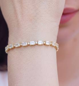 สร้อยข้อมือเงินแท้ 925 ประดับเพชรเลี้ยงในห้องปฏิบัติการ ดีไซน์คลาสสิก เรียบหรู ทันสมัย สำหรับผู้หญิง ประกายระยิบระยับเหนือกาลเวลา เหมาะเป็นของขวัญสำหรับงานปาร์ตี้ หรือวันครบรอบ - Product Image 1