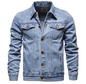 Men's Slim Fit Denim Jacket Casual <b>Stand</b> Collar Regular Sleeve Solid Color Leather Material Winter Wear Quick Dry Sherpa Lining - Product Image 5