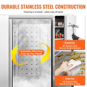 Frigorifero Commerciale Verticale in Acciaio Inox da 60,42 Cu.ft con 3 Porte, Larghezza 82,5 Pollici, per Cucine Professionali - Product Image 3