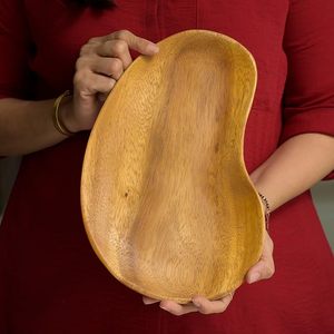 Natural Wooden Irregular Shaped Plant Pattern Modern Design Decorative Serving Tray for <b>Home</b> Hotel Restaurant Use - Product Image 4