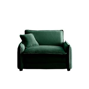 Divano Singolo in Velluto a Coste Verde con Cuscino, Comodo per Soggiorno, Camera da Letto e Club, Adatto a Molteplici Occasioni - Product Image 4
