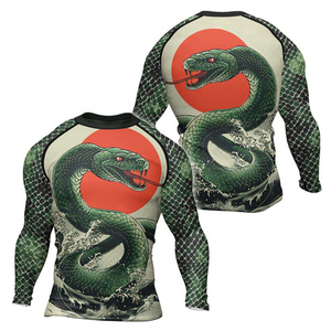 Camiseta de Manga Larga con Diseño de Serpiente Verde para Hombre, Secado Rápido, Sublimada, de Spandex y Poliéster - Product Image 1