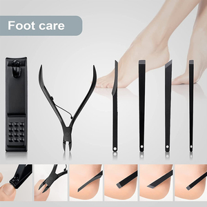 15 Pcs Beauty Kit Black Color Coated <b>Nail</b> Clipper Scissors <b>Nail</b> Files Professional Manicure <b>Set</b> With Leathers Pouch - Product Image 3