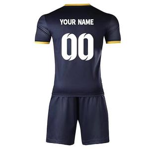 Conjunto de Camiseta de Fútbol Personalizada en Color Azul, Impresión Serigráfica, Poliéster/Algodón, Secado Rápido, Transpirable, Conjunto Completo para Hombre - Product Image 5
