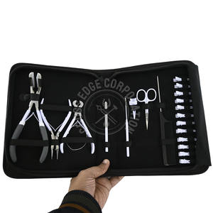 Highest Quality <b>Hair</b> Extension Tool Micro Links Tape for Extensions Plier Bond Cutter 12pcs <b>Clips</b> <b>Sectioning</b> in Soft Rexine case - Product Image 1