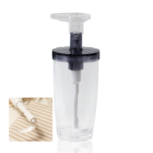 LindoPark FIORE Modern Plastic Wide Mouth <b>Refillable</b> Manual Single Hole Multi-Function <b>Soap</b> Dispenser Shampoo Conditioner Body - Product Image 1