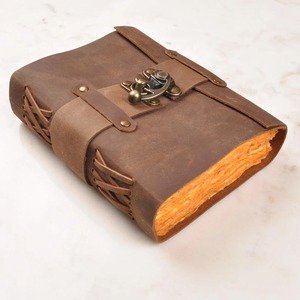 Personalized Handcrafted Vintage Leather bound Journal with Lock Antique Deckle - Product Image 4