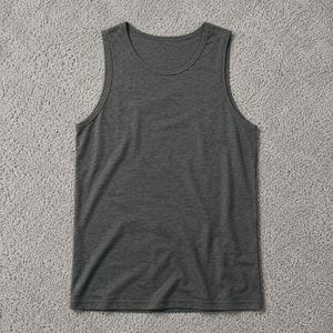 Camiseta sin Mangas para Hombre, Color Gris Oscuro, Cuello Redondo, Tejido de Punto, Estilo Casual, Venta al Por Mayor 2026 - Product Image 1