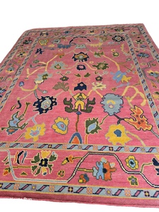 พรมแบบชาวเตอร์คิชชั้นสูงทำด้วยมือพรมเปอร์เซียพรมสีชมพูสำหรับห้องนั่งเล่นชุดพรมผ้าฝ้ายขนาด9x12สำหรับออกกำลังกาย - Product Image 4