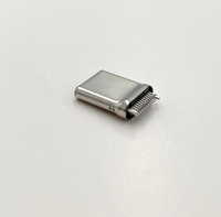 Konektor USB 3.1 Tipe C Vertikal LITE 24PIN, 2 Baris Kontak, 5A 20V AC, Housing LCP untuk Pengisian Daya USB 3.2, Cradle Docking