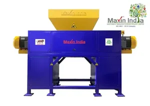 Meilleur broyeur de tissu FRP à double arbre semi-automatique, capacité 500 kg/h, machines électriques de broyage de plastique - Product Image 3