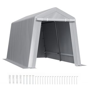 Tenda Portatile Impermeabile 7x12 piedi per Deposito in Giardino con Porta Avvolgibile e Telaio Resistente - Product Image 1