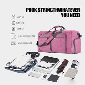 Bolsa de Viaje Impermeable de Poliéster con Cierre de Cremallera y Correa de Hombro Ajustable, Bolsa de Fin de Semana de Gran Capacidad - Product Image 3