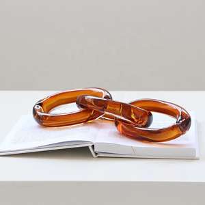 Collier long et épais en résine, maillons grands, style moderne, mélange de couleurs, punk, creux, décoration murale - Product Image 5