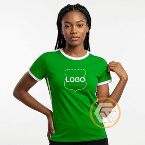 Alfa al por Mayor |   Camiseta de Verano para Mujer Kapa, de Algodón Ecológico, Transpirable, de Alta Calidad, en Rosa y Verde - Product Image 3