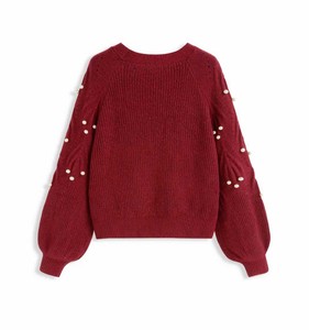 Suéter de Punto Estilo Universitario - Corte Holgado, Ropa de Calle, Jersey de Invierno - Elegante, Color Sólido, Transpirable para Mujer, Otoño - Product Image 2