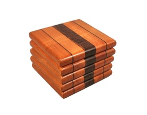 ที่รองแก้วเสิร์ฟชาไม้อะคาเซียพิมพ์ลายแบบ4ชิ้นที่รองแก้วสำหรับบ้านและครัว - Product Image 6