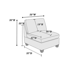 1 sedia senza braccioli in tessuto grigio effetto lino con gambe in legno per soggiorno, sedia imbottita senza braccioli - Product Image 3