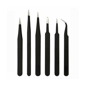 Pinzas Profesionales de Alta Calidad Antimagnéticas de Acero Inoxidable de 10 mm de Longitud con Punta Lisa para Extensiones de Pestañas, Kit de Marca Privada - Product Image 1