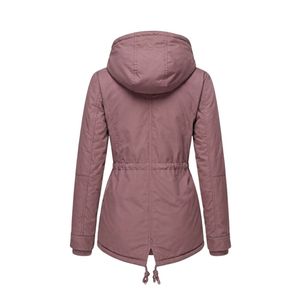 Veste Sherpa Rose Ultra Douce Thermique pour Femme avec Cordon de Serrage, Coupe Courte, Coupe-Vent, en Polaire, à Capuche et Manches Entièrement Relevées – Vente en Gros - Product Image 3