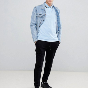 Chemise décontractée pour homme Small Malaf à manches courtes, col brodé, en tricot uni, élasthanne/polyester - Product Image 2