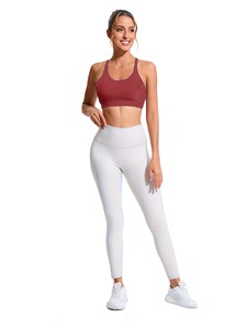 Women Sports Bra Hollow Back <b>Mesh</b> Panel Yoga <b>Crop</b> <b>Top</b> Strappy Gym Workout Fitness Activewear Seamless Bralette Push Up Vest - Product Image 5