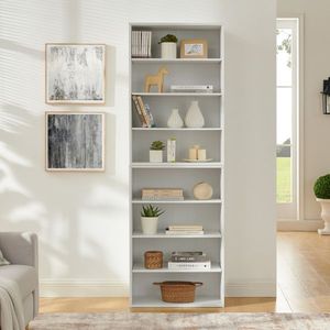 Libreria Espositiva a 8 Ripiani Regolabili, Mobile Multifunzionale a Doppio Strato per CD e DVD, per Casa e Ufficio - Product Image 1