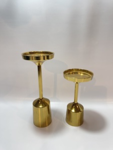 Modern <b>Brass</b> Gold Aluminium Double Candle <b>Holder</b> Curved Wave Sculptural 2-Arm Taper <b>Candlestick</b> Stand Sleek Table Centerpiece - Product Image 6