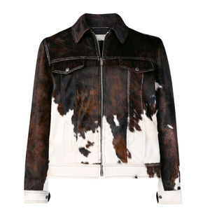 Chaqueta de Cuero de Oveja Auténtica con Flecos de Gamuza Marrón para Hombre, Estilo Motero Occidental, Chaqueta de Invierno, Venta al Por Mayor, Personalizable OEM - Product Image 1