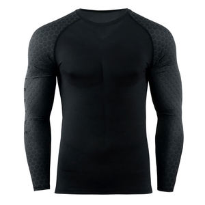 Custom MMA Competition Nylon Jersey Rash Guard With High Stretch Flatlock Seams And Custom Artwork Long Sleeve <b>Compression</b> <b>Shirt</b> - Product Image 2