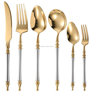 Vente chaude de luxe deux tons 6 pièces 18/10 ensemble de couverts pour restaurant de mariage - Product Image 5