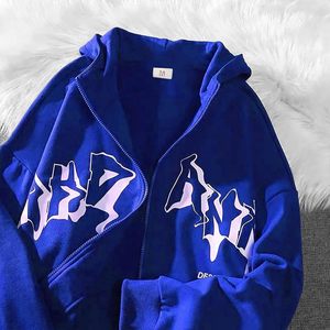 Sudadera con capucha de algodón para hombre, con cremallera, diseño gráfico estampado por transferencia térmica, corte regular, personalizada - Product Image 1