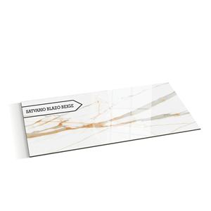 กระเบื้องพอร์ซเลนลายหินอ่อนสีขาวลายเส้นทอง เงาสูง เคลือบเต็มแผ่น ขนาด 600x1200 มม. (60x120 ซม.) สำหรับปูพื้น - Product Image 1