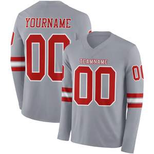 Maillot de football à manches longues et col en V, design personnalisé, vêtements d'équipe athlétique, respirant, en Spandex/Polyester, toutes saisons, logo personnalisé - Product Image 6