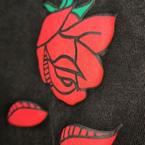 Oversized Black <b>T</b>-<b>Shirt</b> With Skeleton Hands And Rose Print Short Sleeve O-Neck <b>Gothic</b> Men's Jersey Cotton <b>T</b>-<b>Shirt</b> - Product Image 2